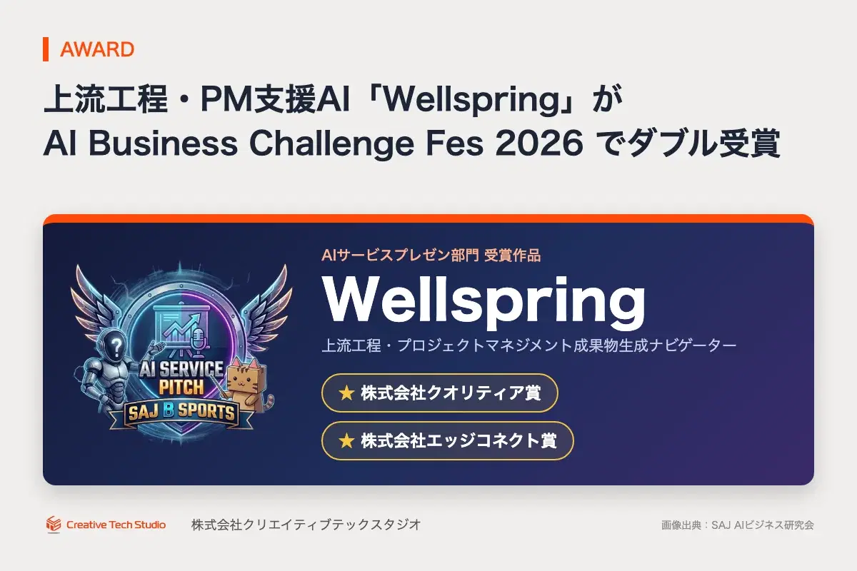 Wellspring が AI Business Challenge Fes 2026 でダブル受賞